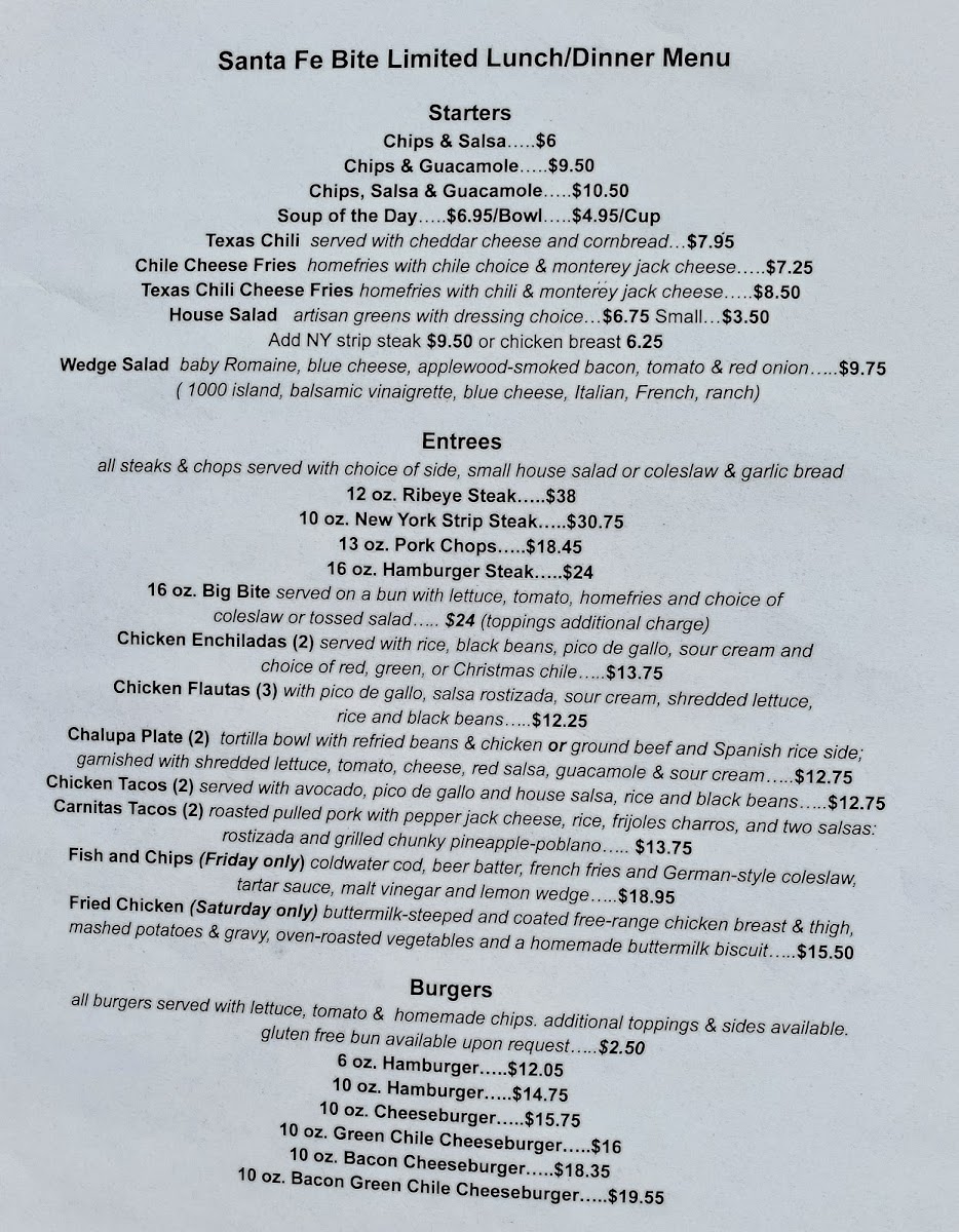 Menu - Santa Fe Bite photo 6
